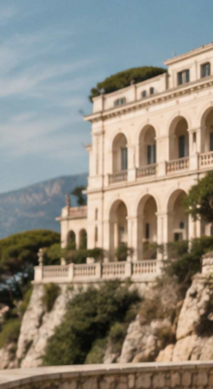 Belle Époque architecture above the coast road